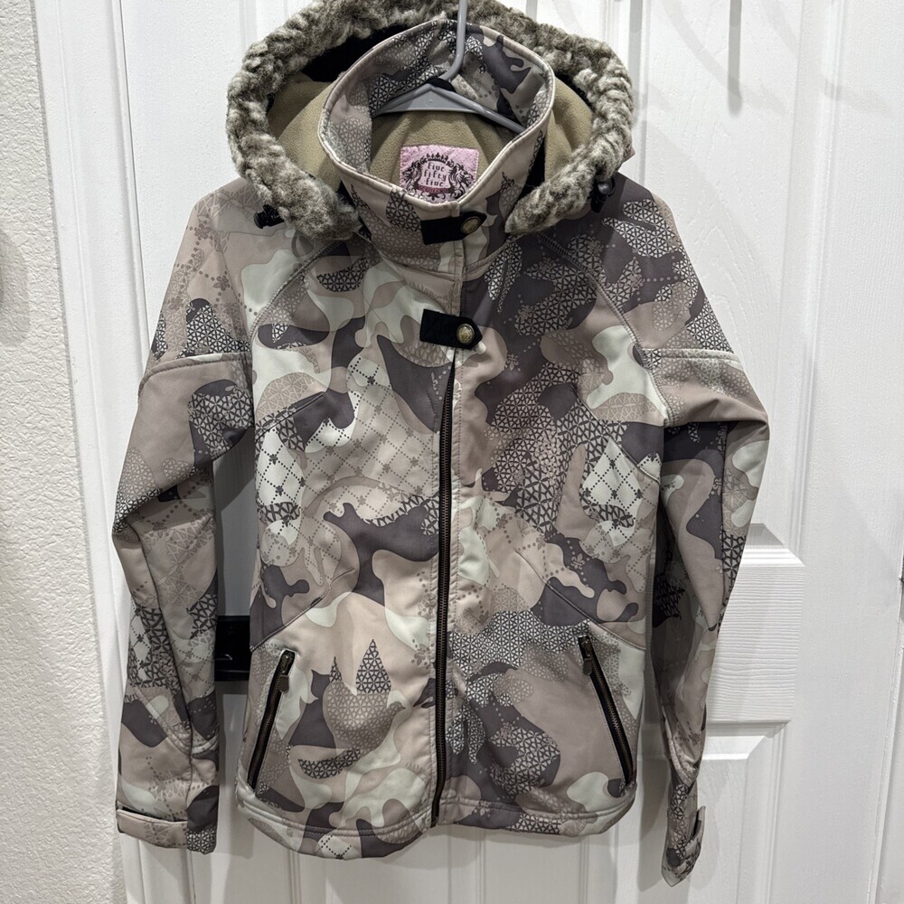 Five Fifty Five 555 Snowboard Winter Ski Fleece Lined Jacket Camo Women’s Medium